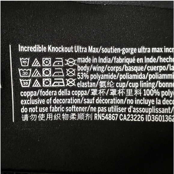 Victoria's Secret Bra VSX Incredible Knockout Ultra Max Sports Bra BLACK SZ 36DD - Picture 13 of 14